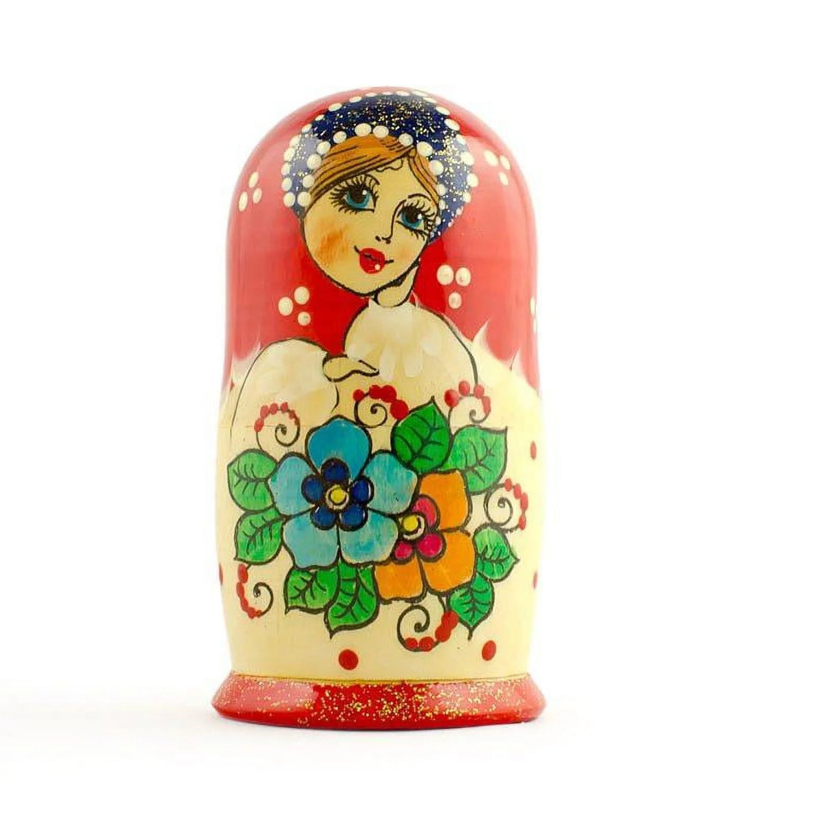 Set of 3 Wooden Nesting Dolls Matryoshka 3.5 Inches D194