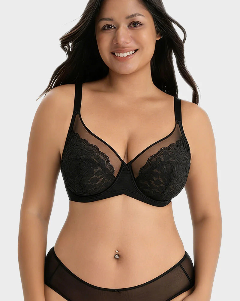 Floral Lace Minimizer Bra Full Coverage H911