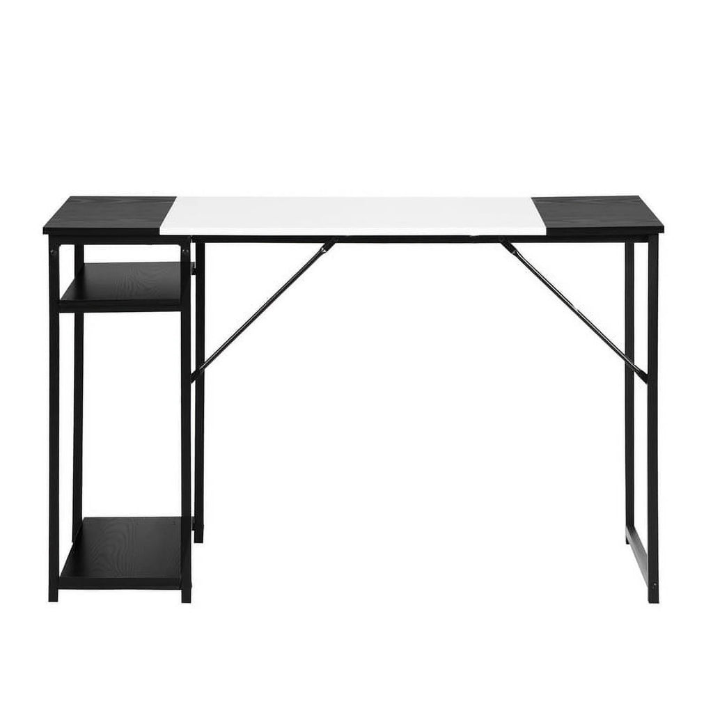 47.2" L Writing Computer Desk with 2 Storage Shelves White & Black I210194