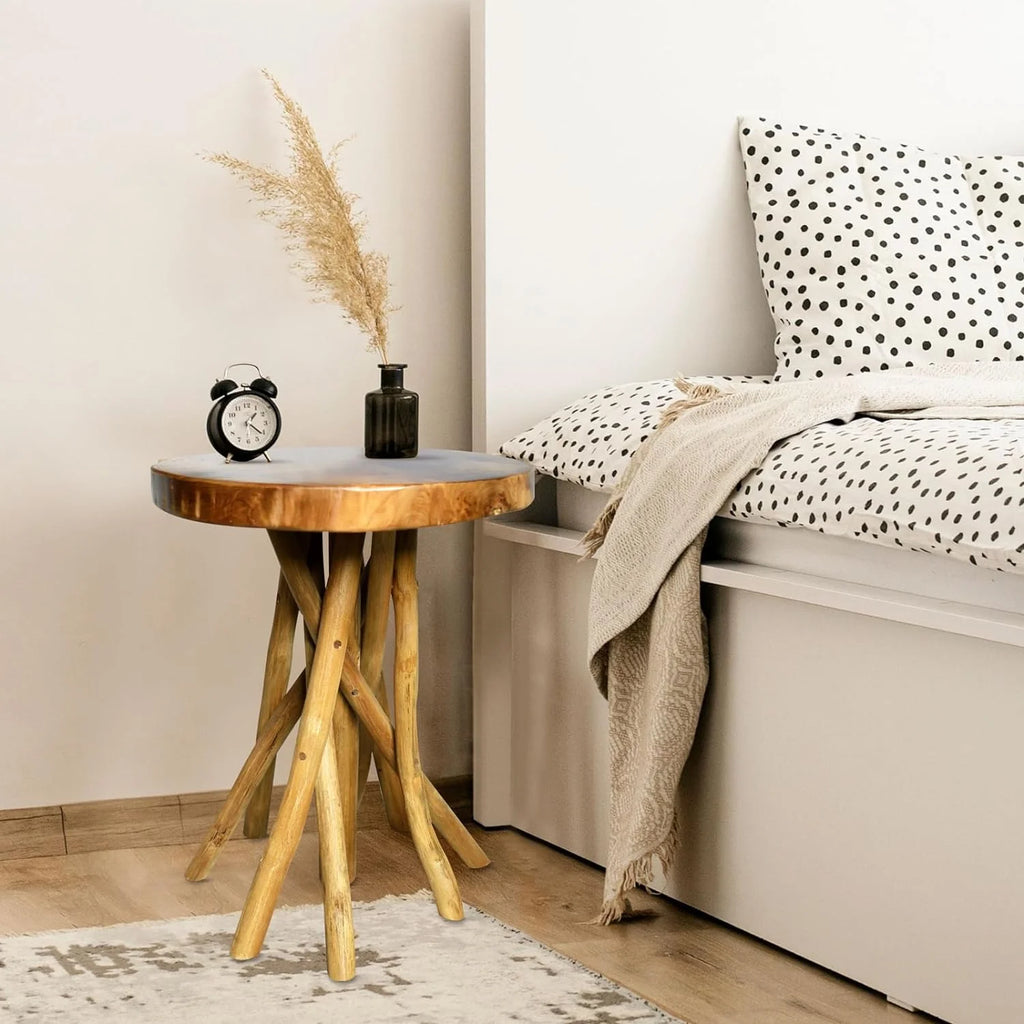Teak Wood End Table F876