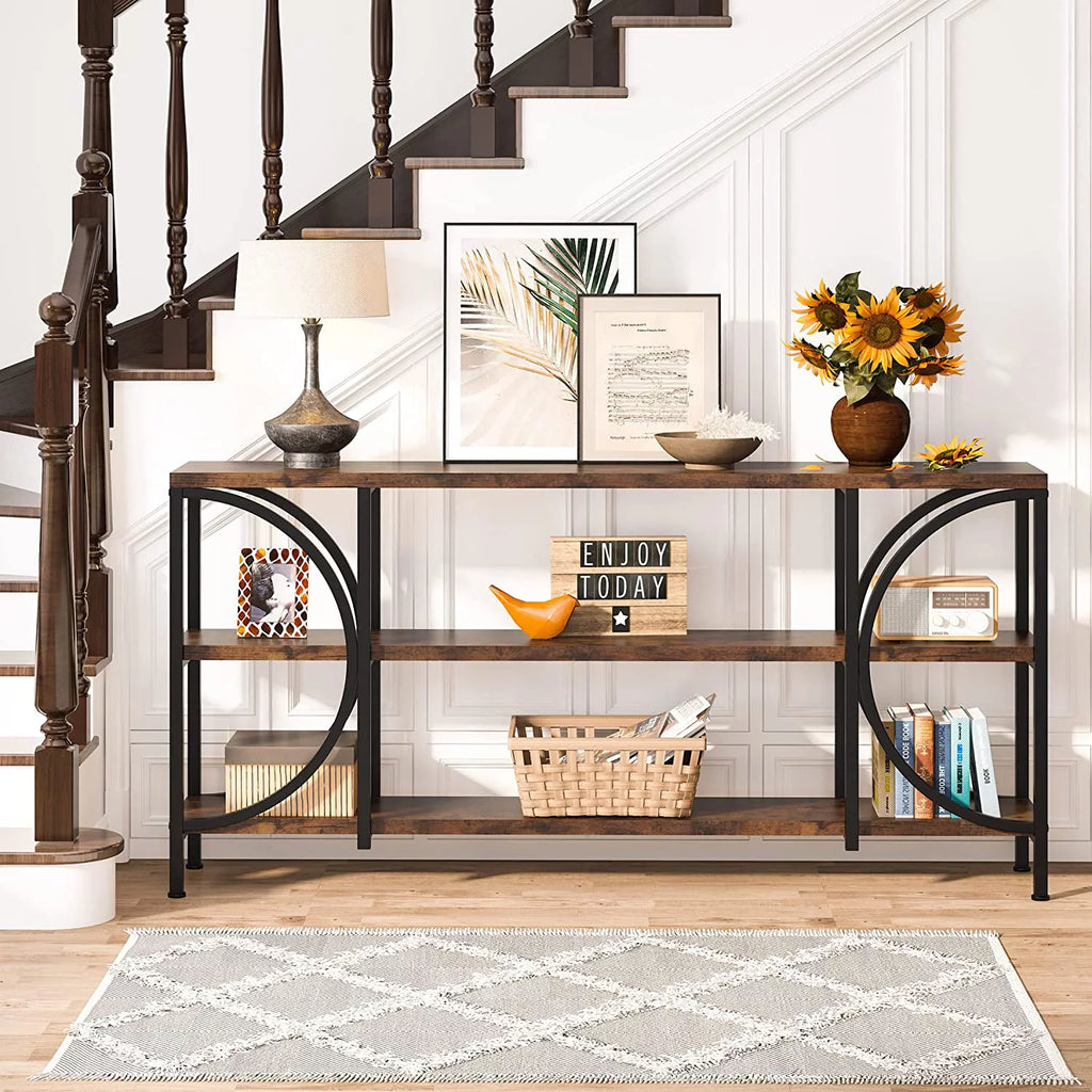 70.9 Inch 3 Tier Console Table with Shelves E8251