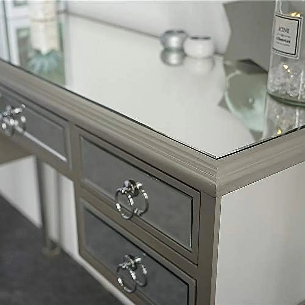 Mirrored Console Sofa Table with Silver Finish W99042