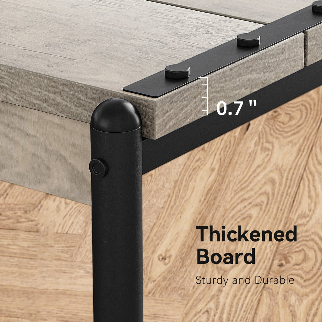 Grey Wood End Table with Storage Shelf H269