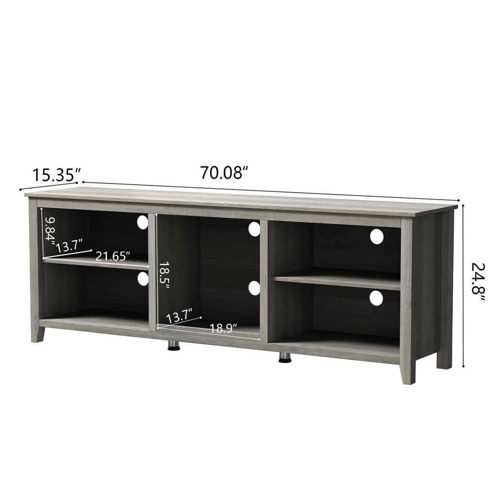 Natural Wood TV Stand with 2 Door Cabinet M747425