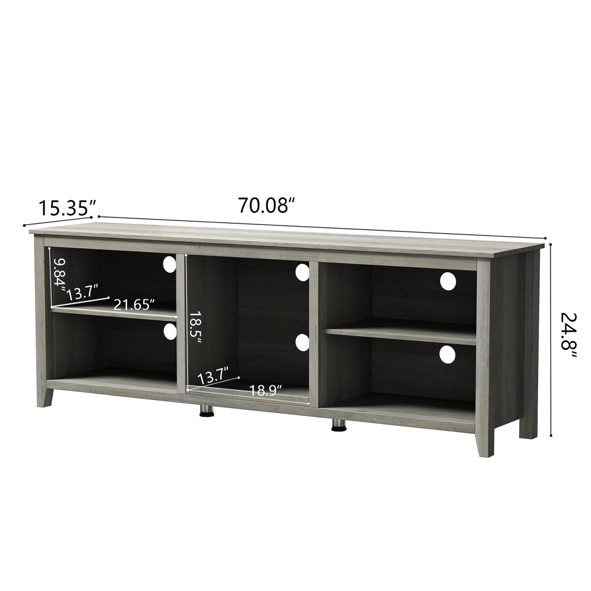 Natural Wood TV Stand with 2 Door Cabinet M747425