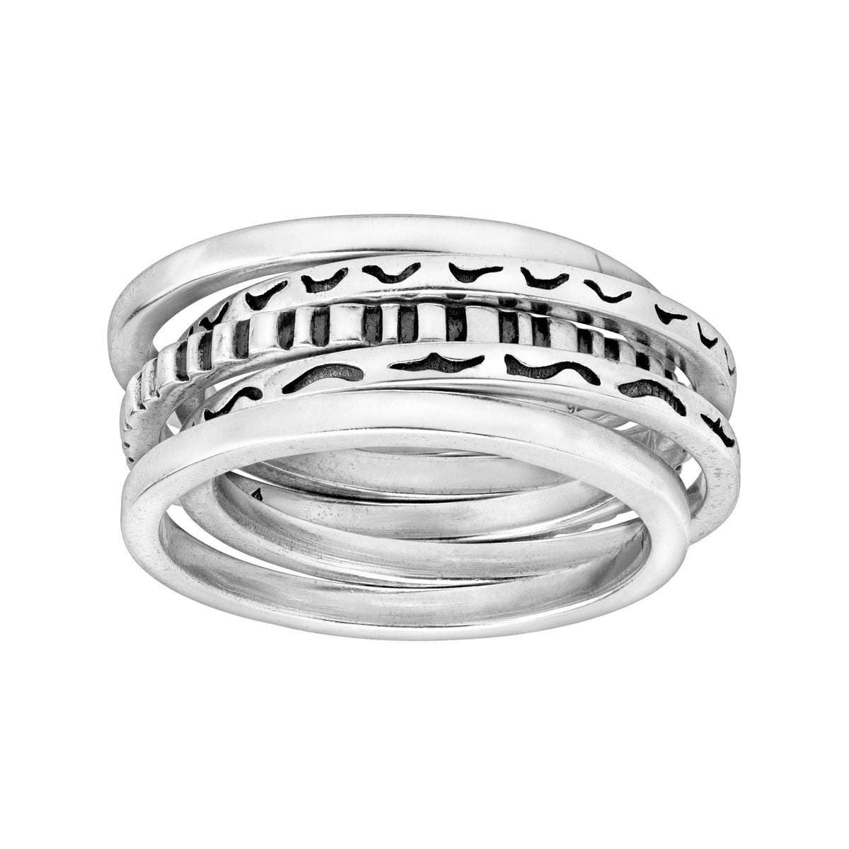 Set of Five Stacking Rings in Sterling Silver L3007