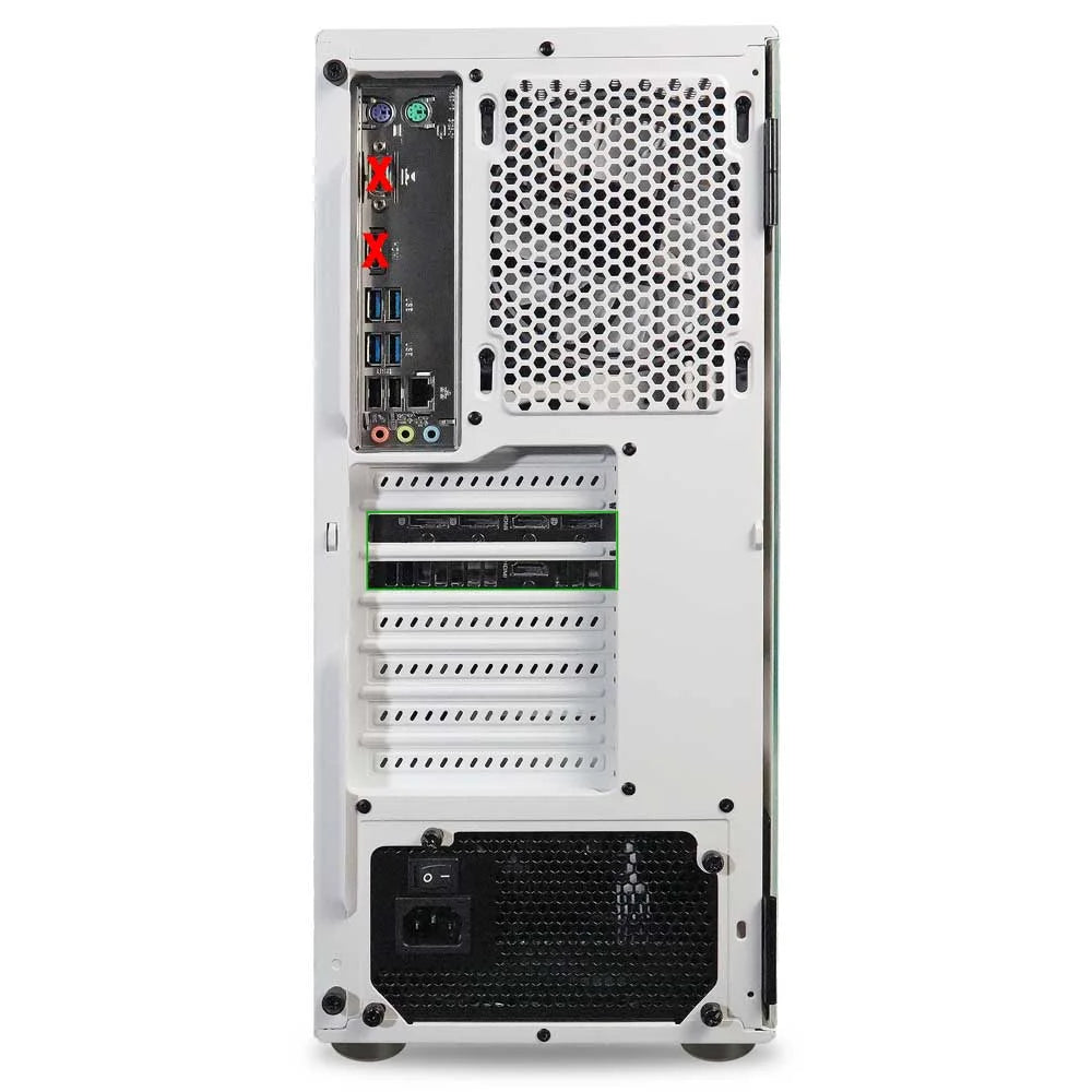 Gaming PC Desktop Computer AMD Ryzen 5 2600 RTX 3060 32GB DDR4 1TB NVMe SSD White M404