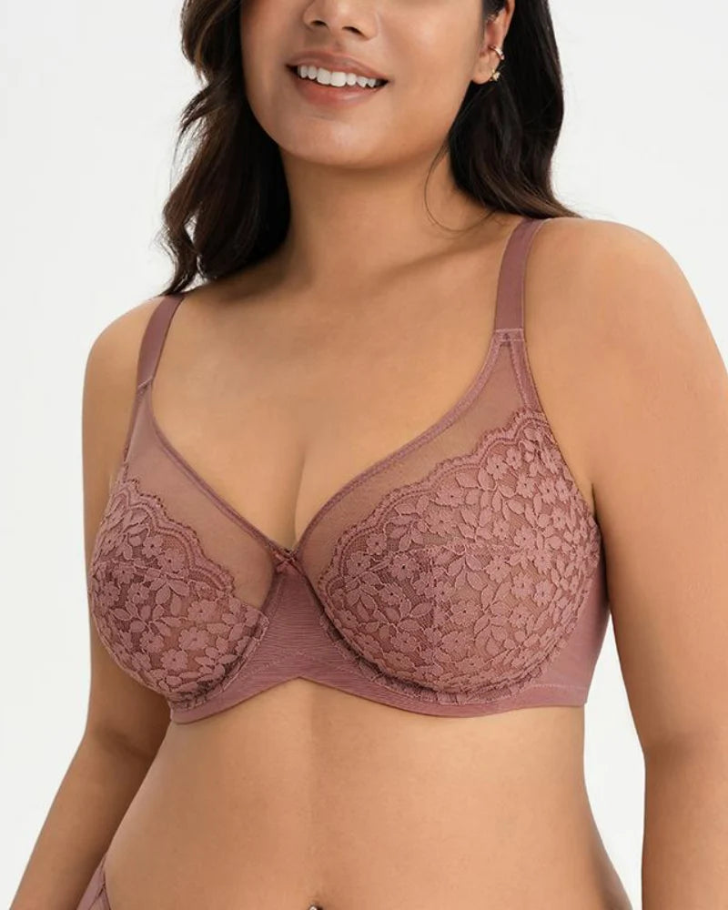 Floral Lace Minimizer Bra Full Coverage H911