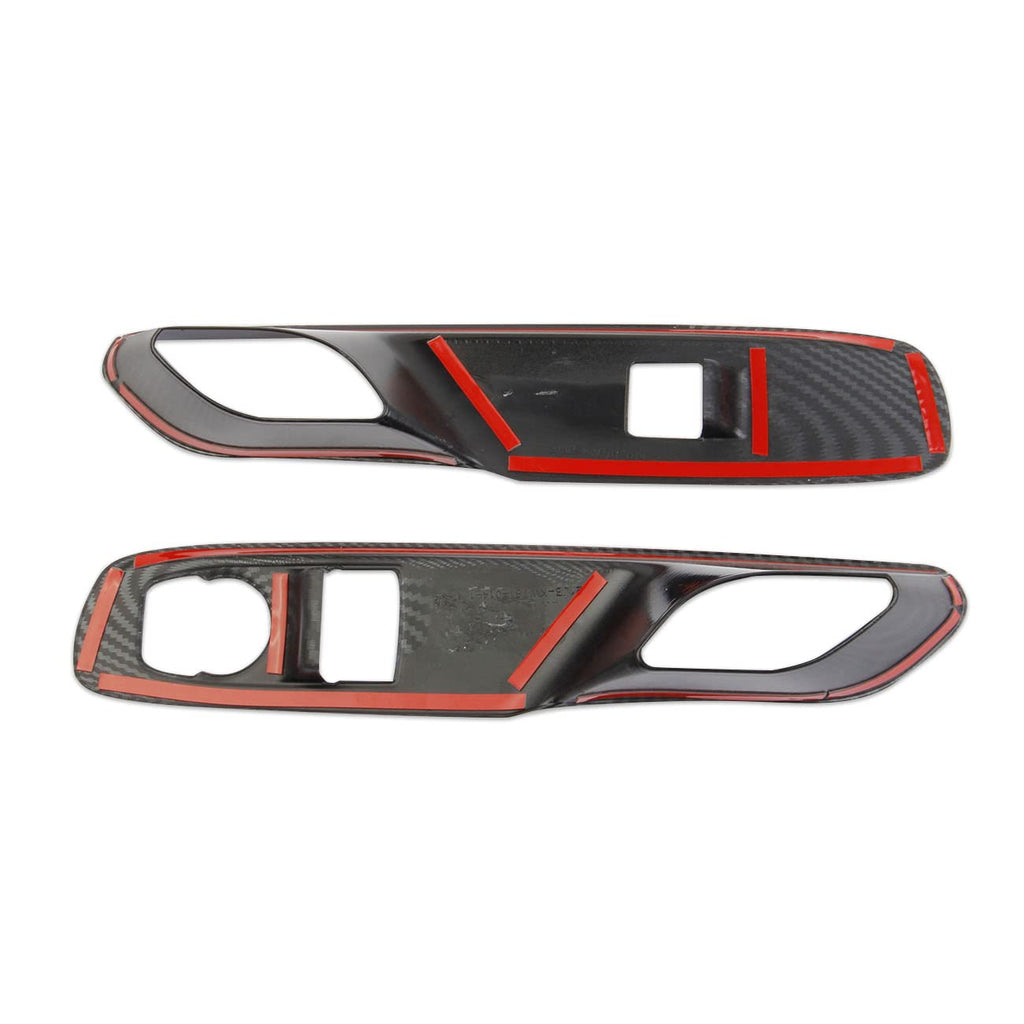 Carbon Fiber Window Lift Switch Panel Cover Trims for Chevrolet Corvette C8 Stingray 1LT Coupe 2020-2022 Pack of 2 U61471