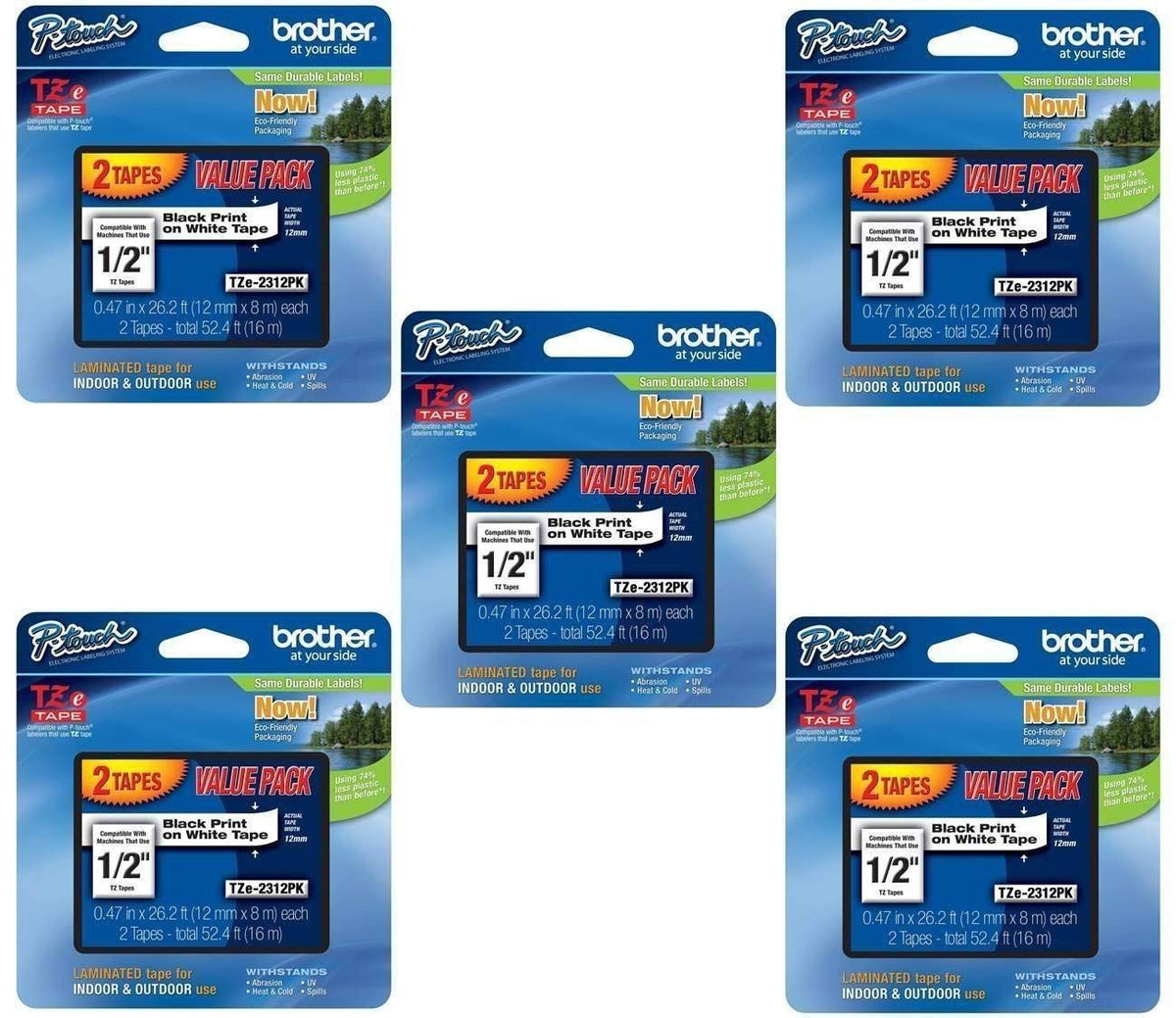 Laminated Black on White Tape 2Pack P7249