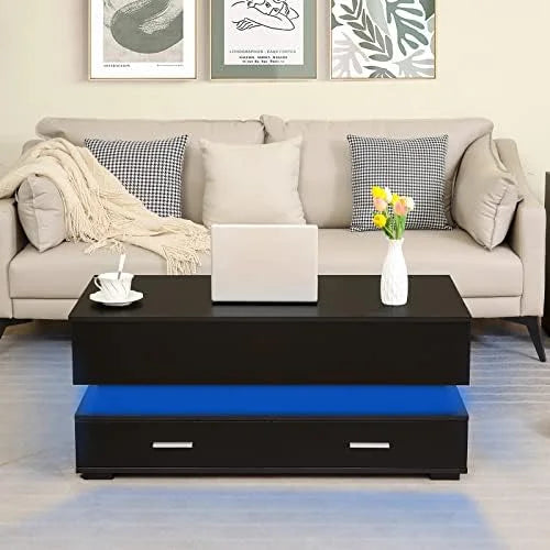 LED Lift Top Coffee Table with Charging Station W441