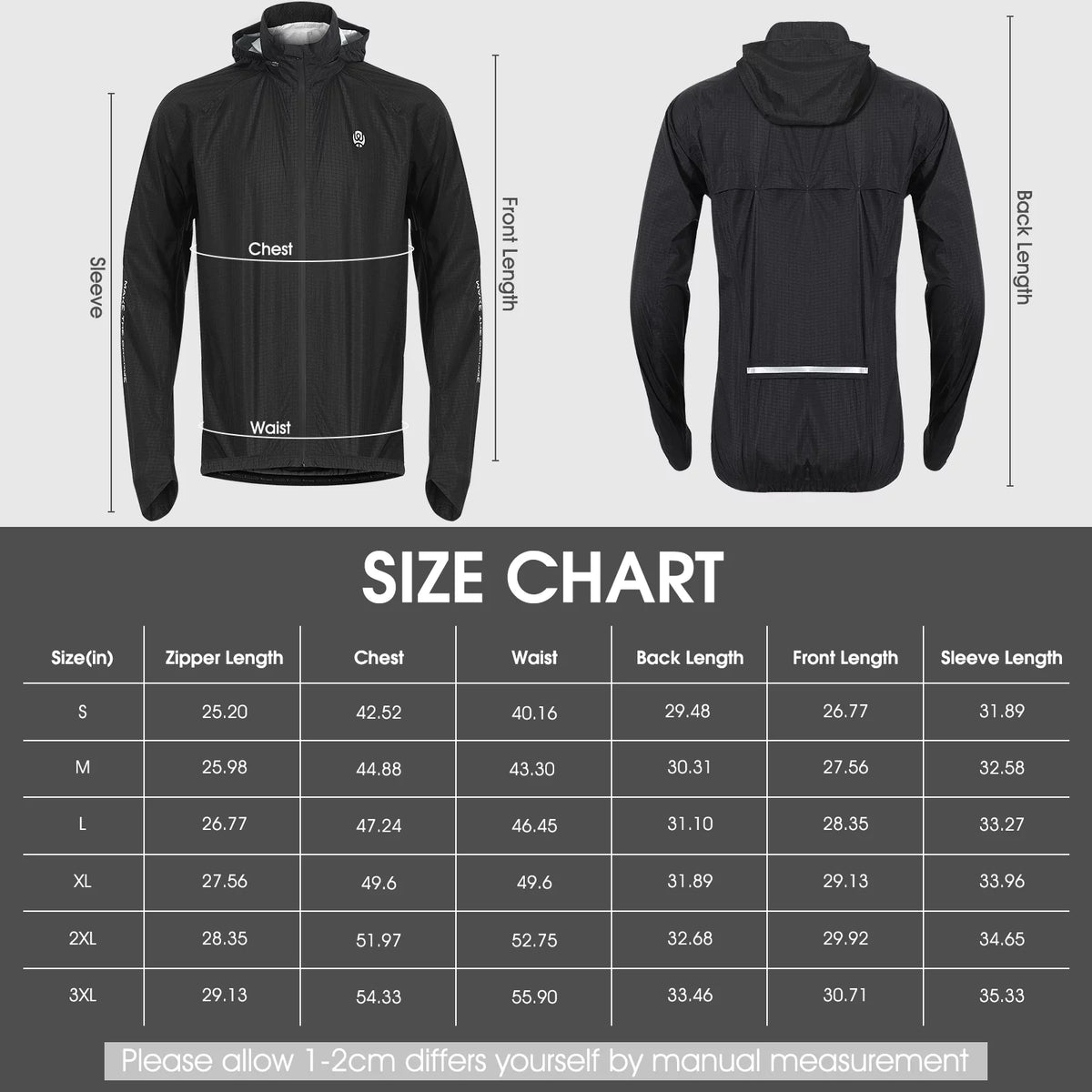 Black Windproof Cycling Jacket S10587