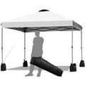 White Pop Up Canopy Tent with Wheeled Carry Bag I98766