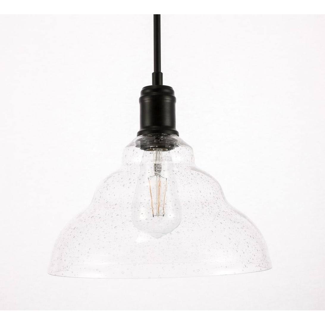 Black Seeded Glass 1-Light Table Lamp V371103