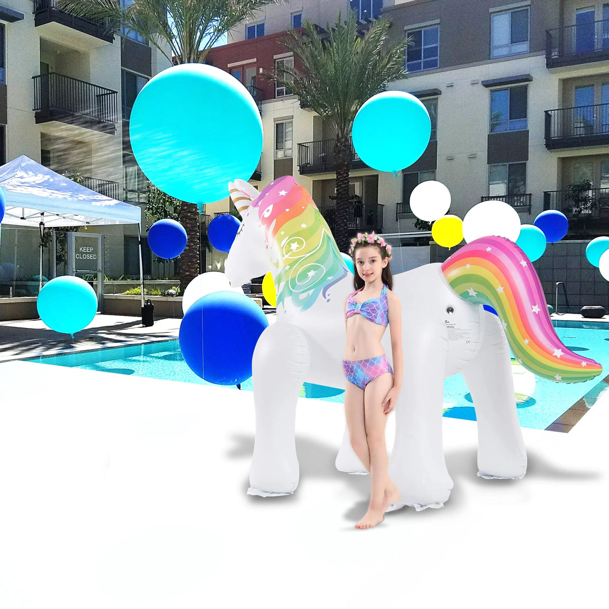 Life-Size Inflatable Unicorn Yard Sprinkler T8507