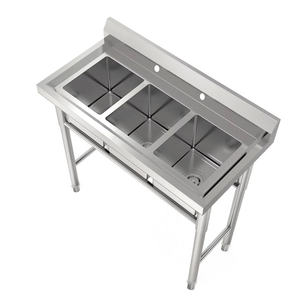 39" 3 Compartment Stainless Steel Sink E52239