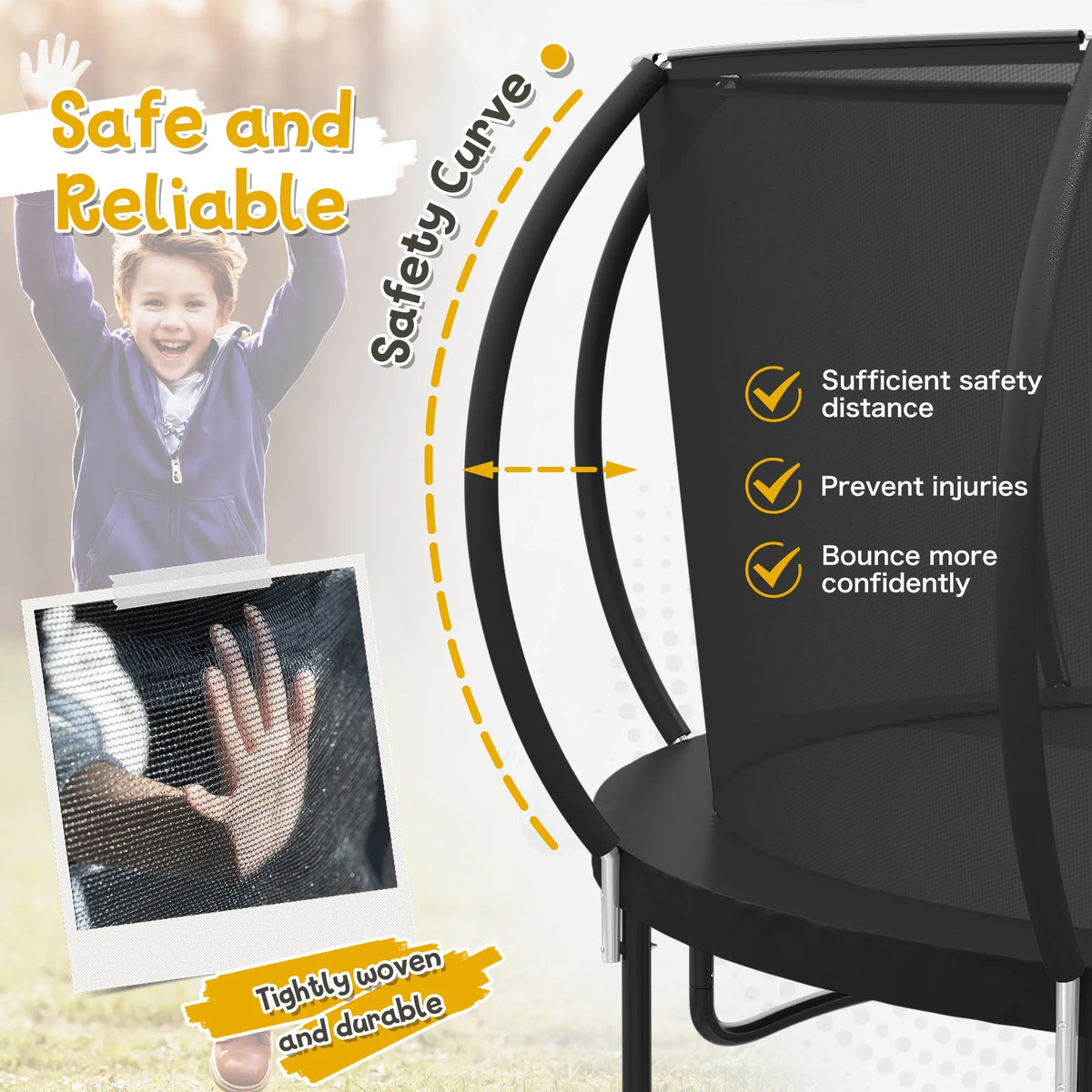 12FT 14FT Trampoline with Enclosure Net and Ladder I573