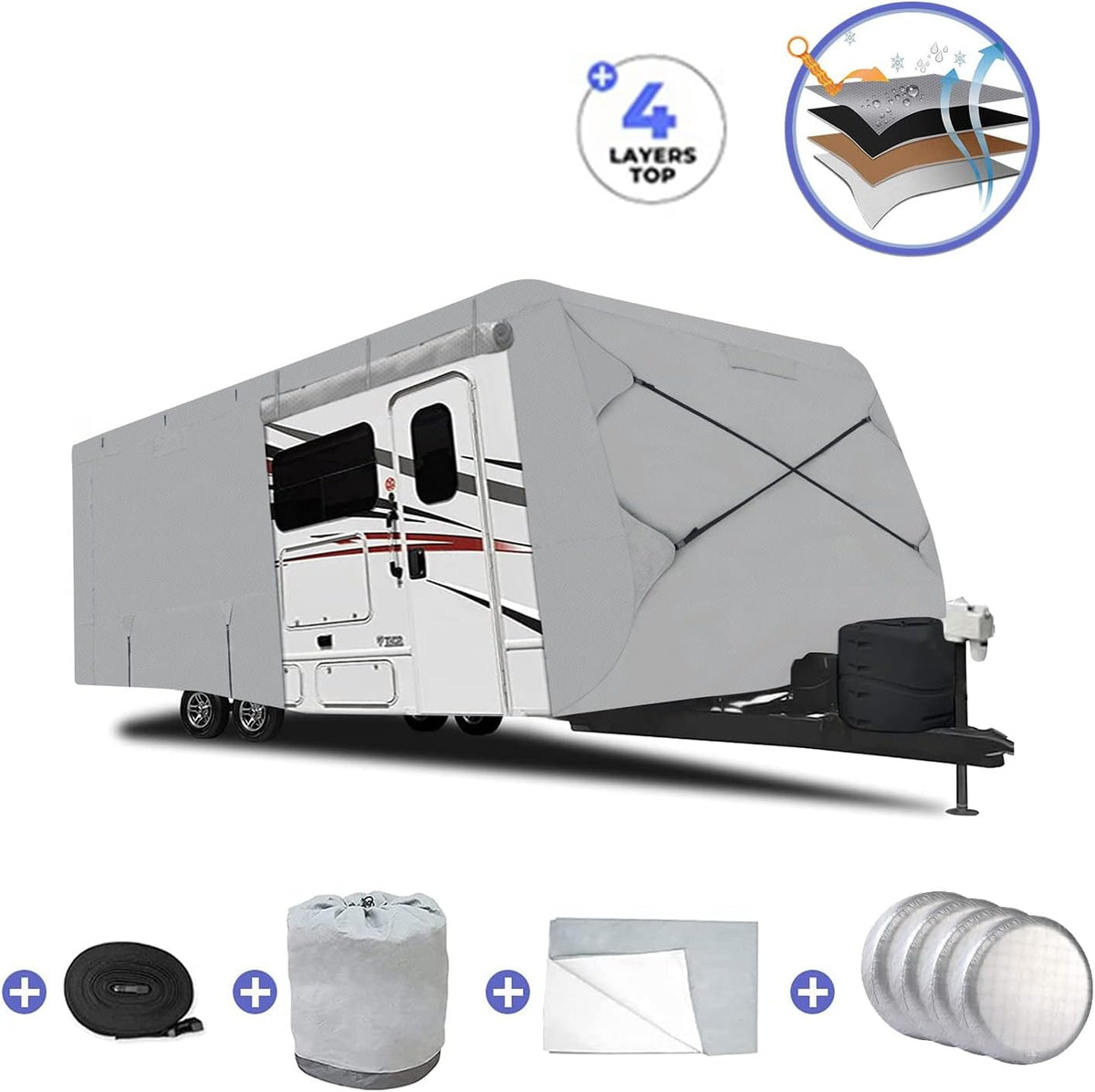 Thick 4 Layers Waterproof Travel Trailer Cover R11196