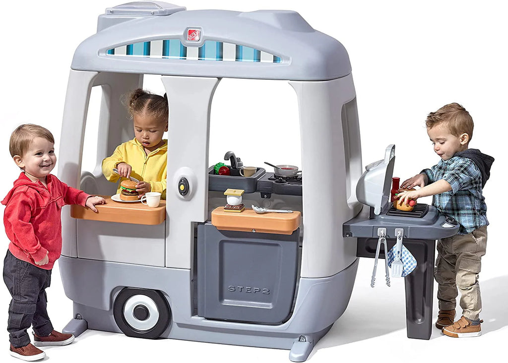 Gray Toddler Outdoor Playhouse with 50pc Accessory Set S455465
