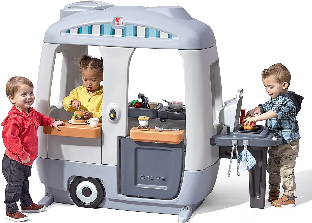 Gray Toddler Outdoor Playhouse with 50pc Accessory Set S455465