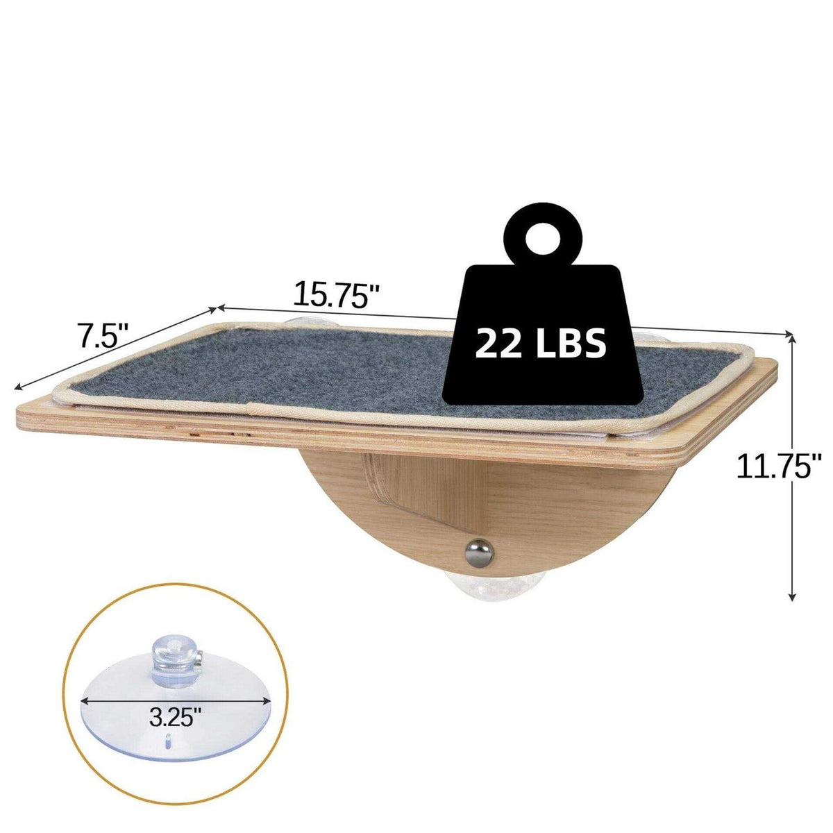 Cat Window Perch with Suction Cups P1004