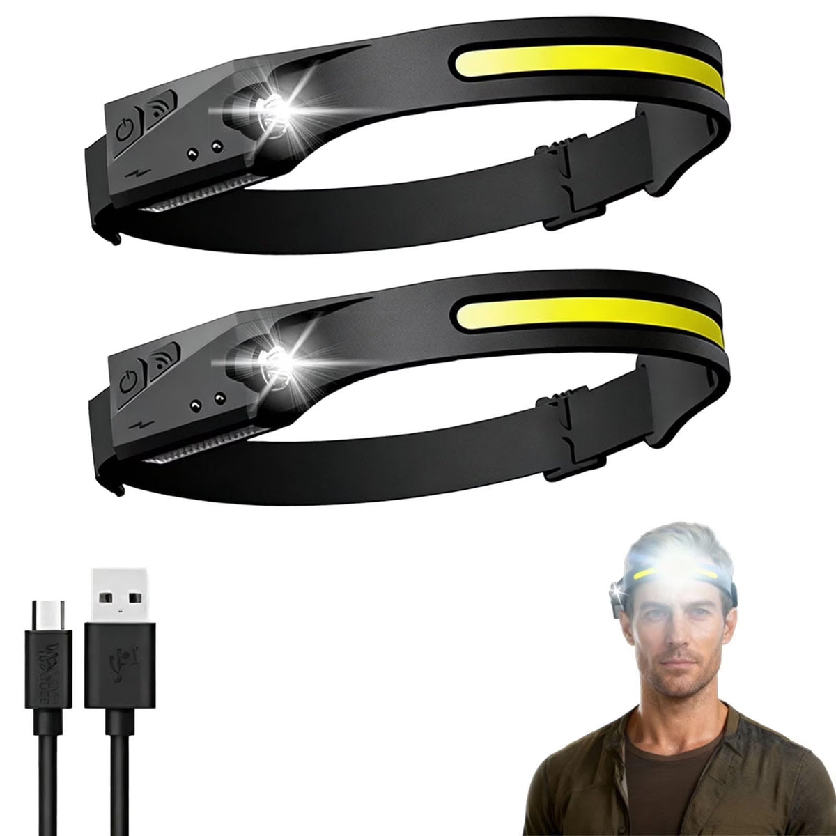 Rechargeable LED Headlamp with Motion Sensor W876678