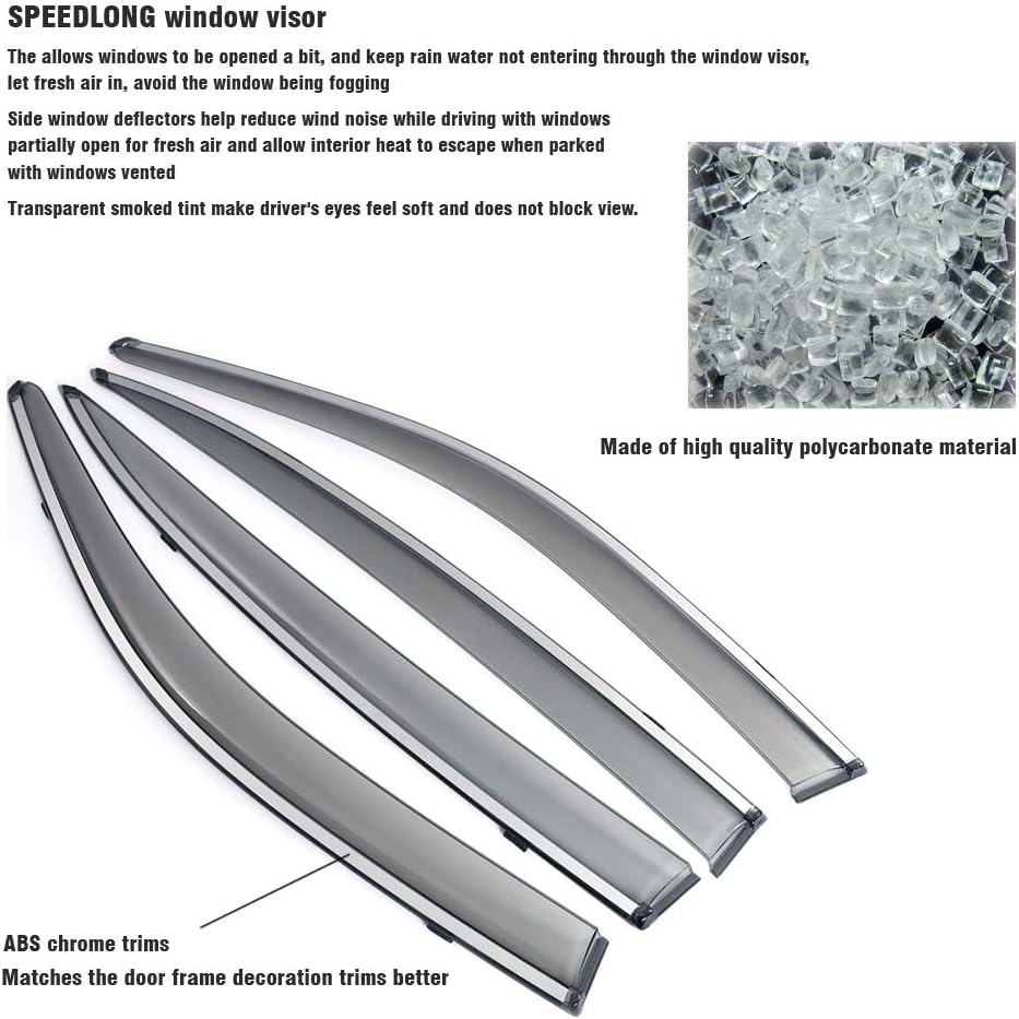 Car Window Visor Vent Shade Deflector Sun/Rain Guards F240289