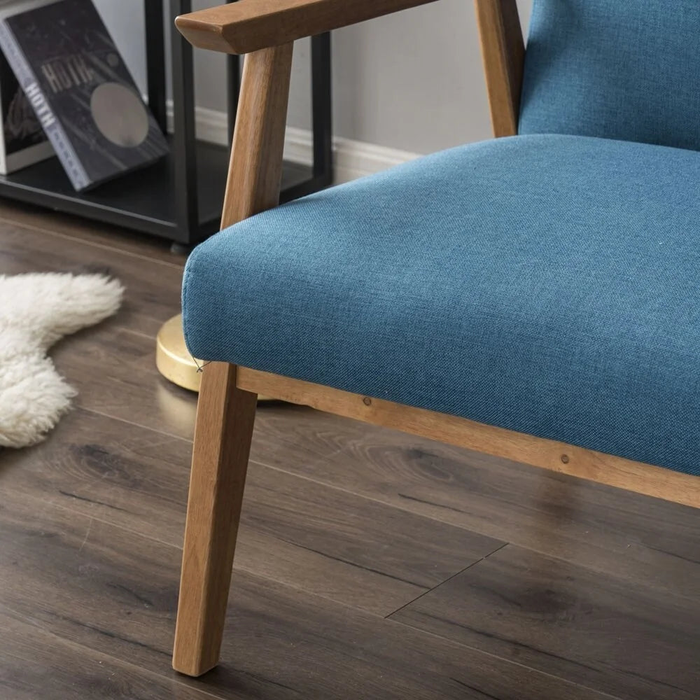 Beige Solid Wood Accent Chair Q62347