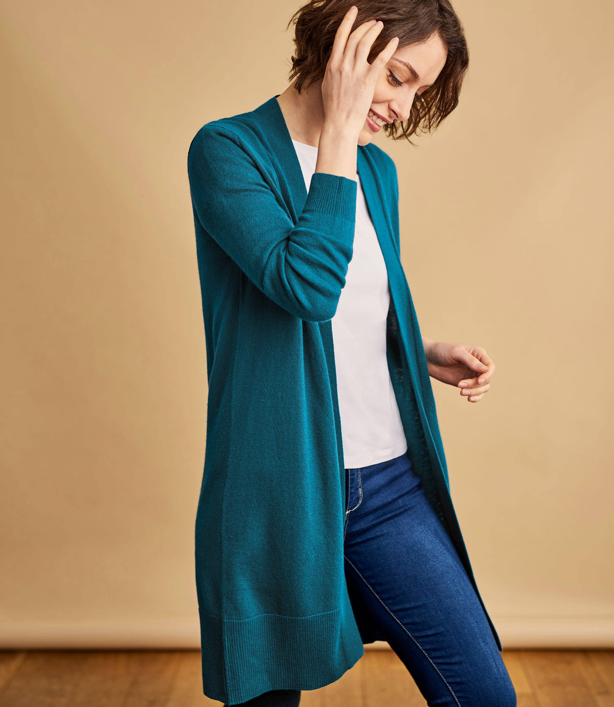 Green Open Long Cardigan E773358