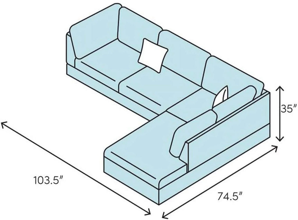 Brown Right Facing Faux Leather L-Shaped Sectional Set M5892