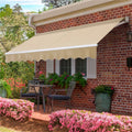 Beige Manual Retractable Outdoor Patio Awning Z659582