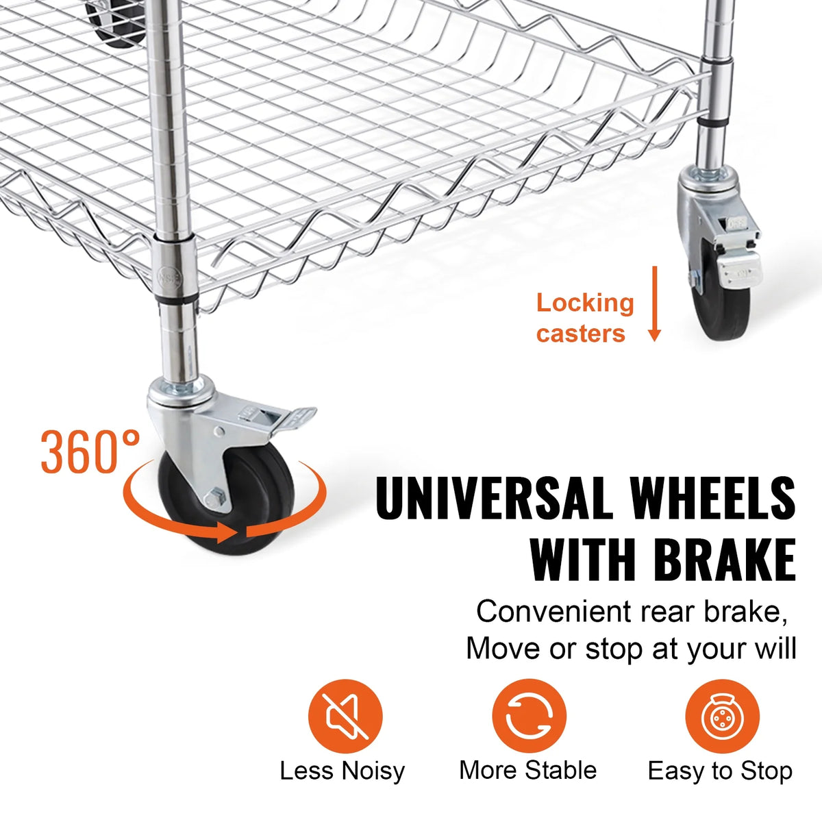 3-Tier Utility Rolling Cart on Wheels M594