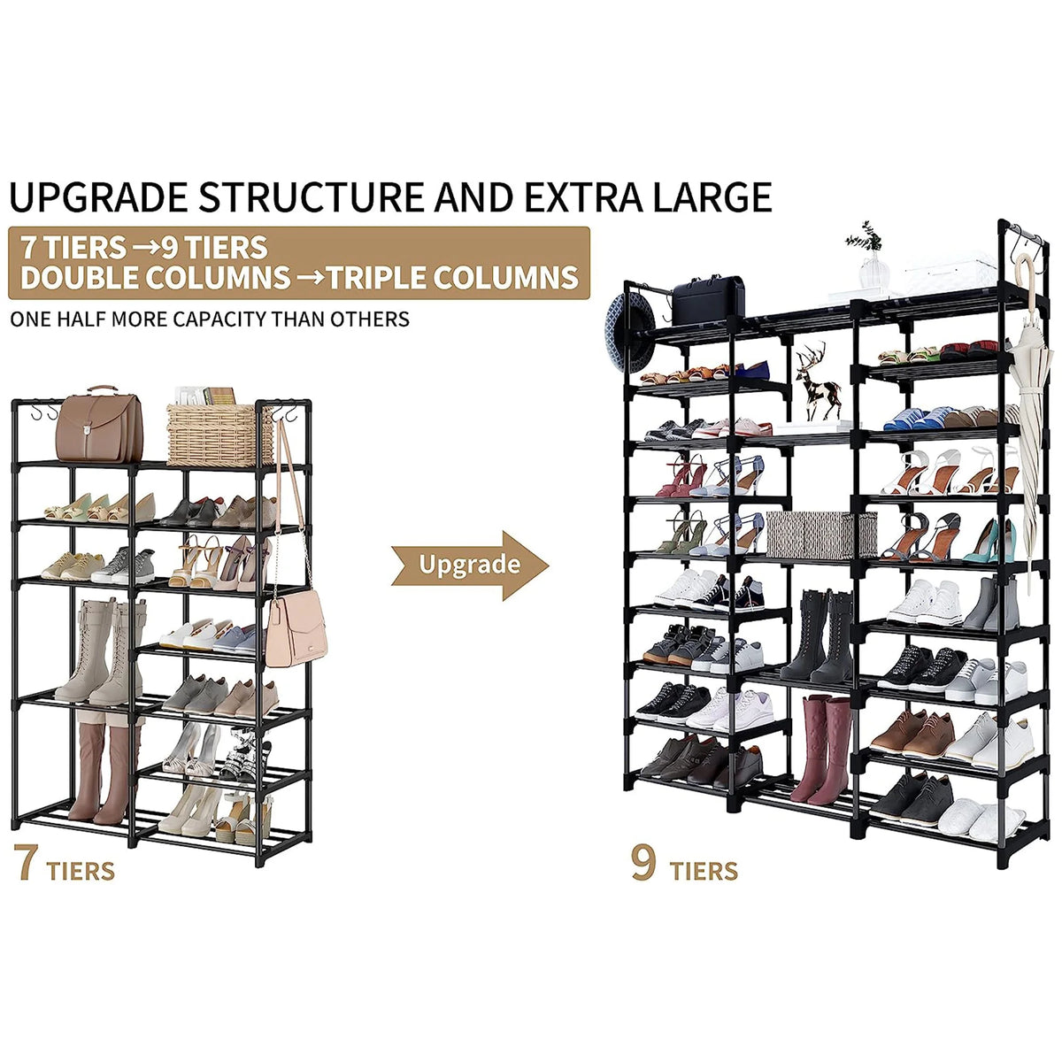 9 Tier Metal Shoe Rack U858