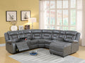 Gray Gel Leatherette 5pc Sectional Sofa Set V779892
