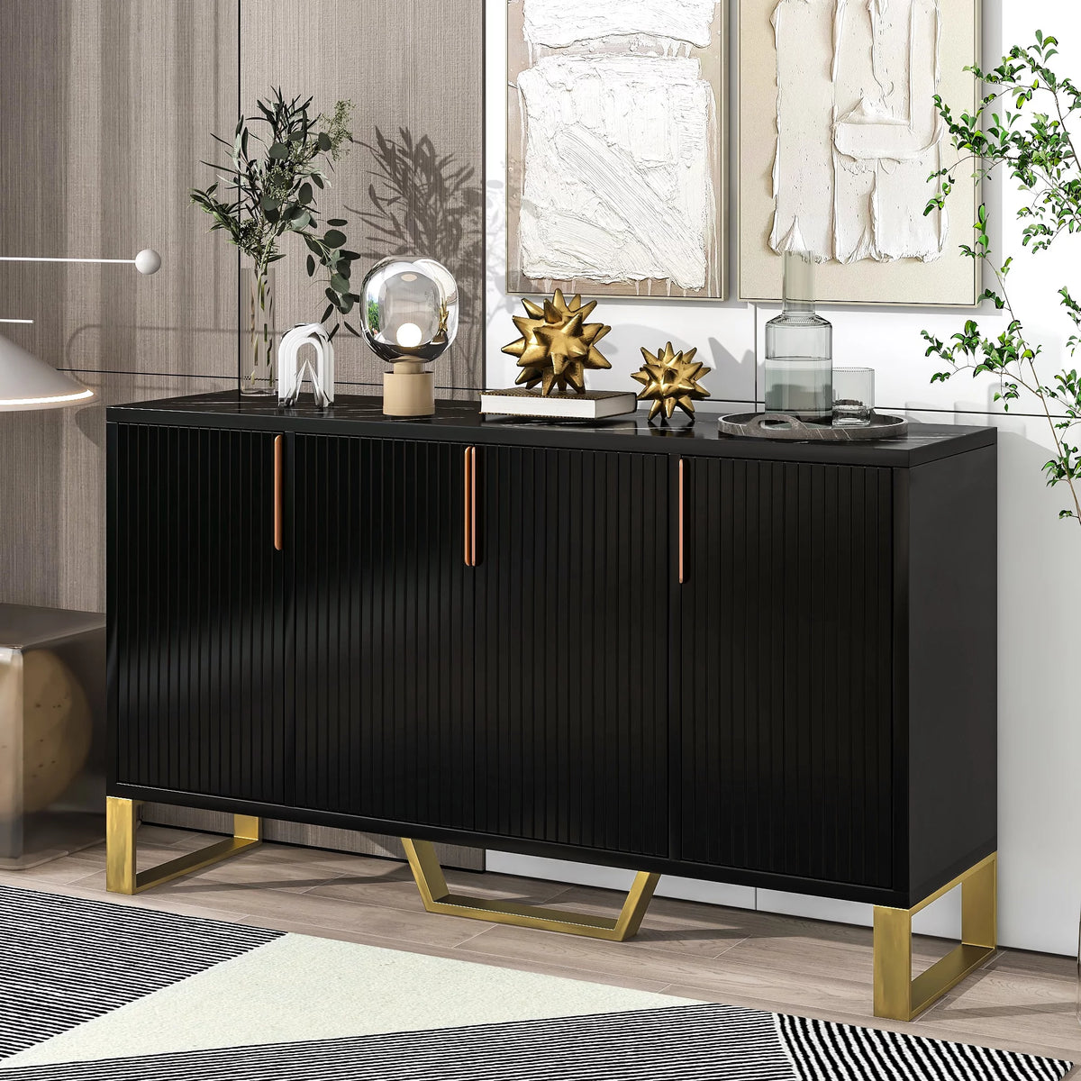 Modern Sideboard with Four Doors and Adjustable Shelves P52131