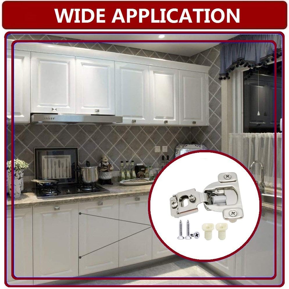 Compact Kitchen Cabinet Hinge (1/2 Overlay, 50 Pack) O269