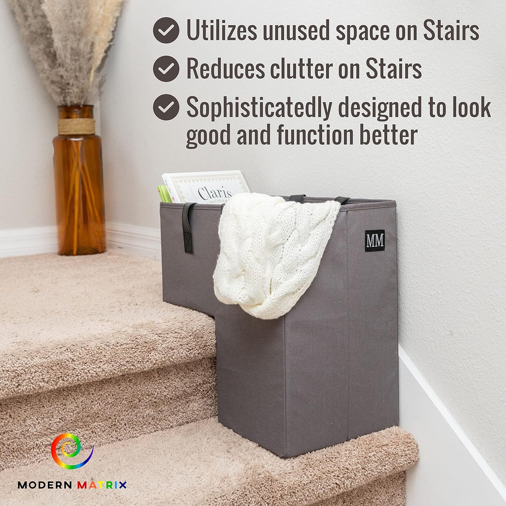 Stair Basket with Leather Handles R871