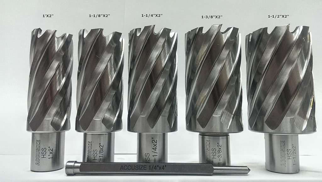 6 Pc Hss Annular Cutters with Pilot Pin A661