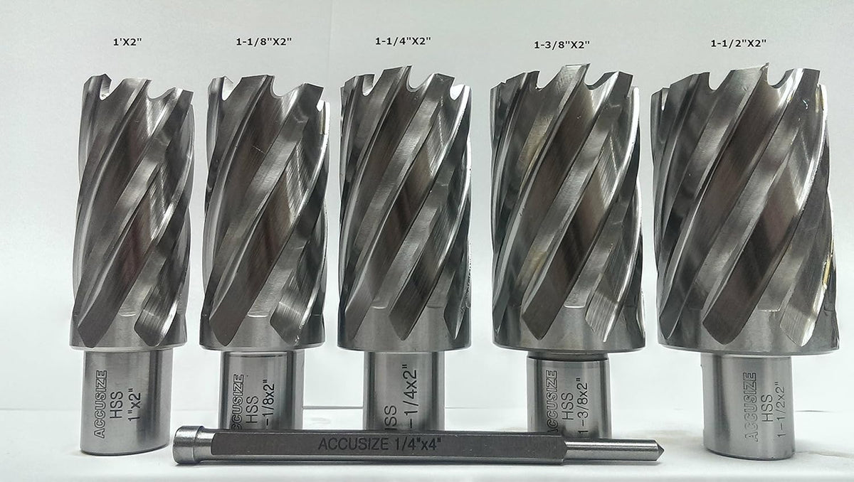6 Pc Hss Annular Cutters with Pilot Pin A661