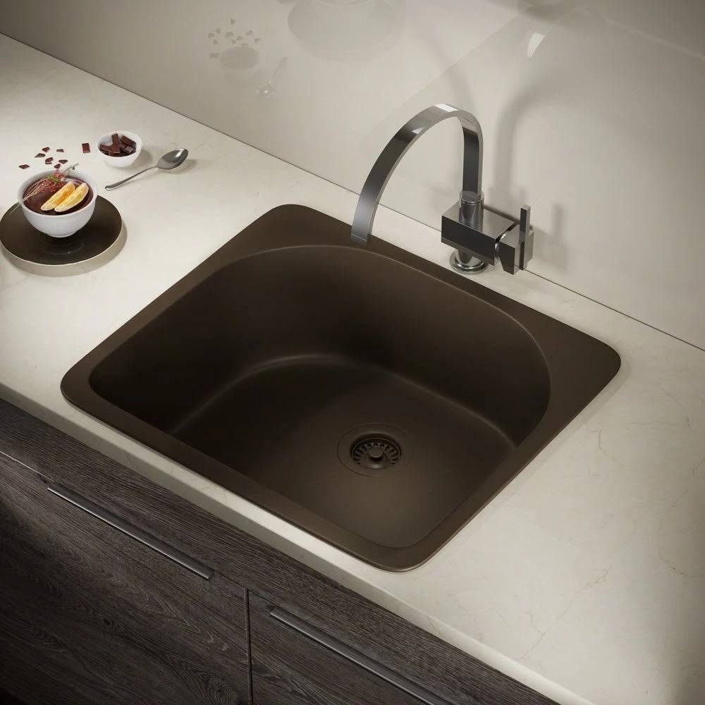 Quartz Granite Drop-in Kitchen Sink with Flange F616010