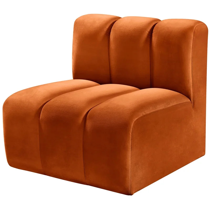 Cognac Velvet Straight Chair U52698