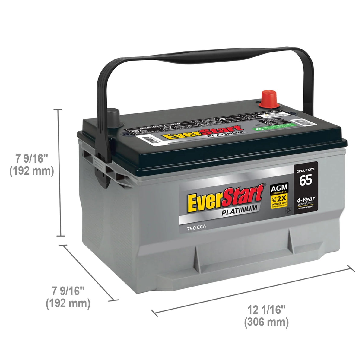 AGM Automotive Battery Group Size 65 12 Volt 775 CCA G792698