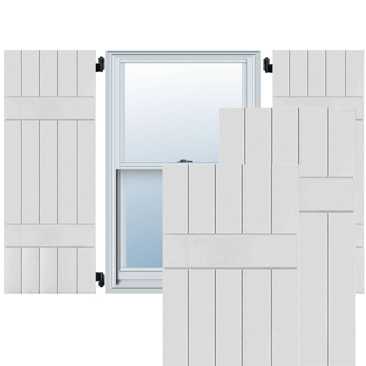 18 in. x 49 in. Primed Western Red Cedar Board and Batten Shutters Pair P628
