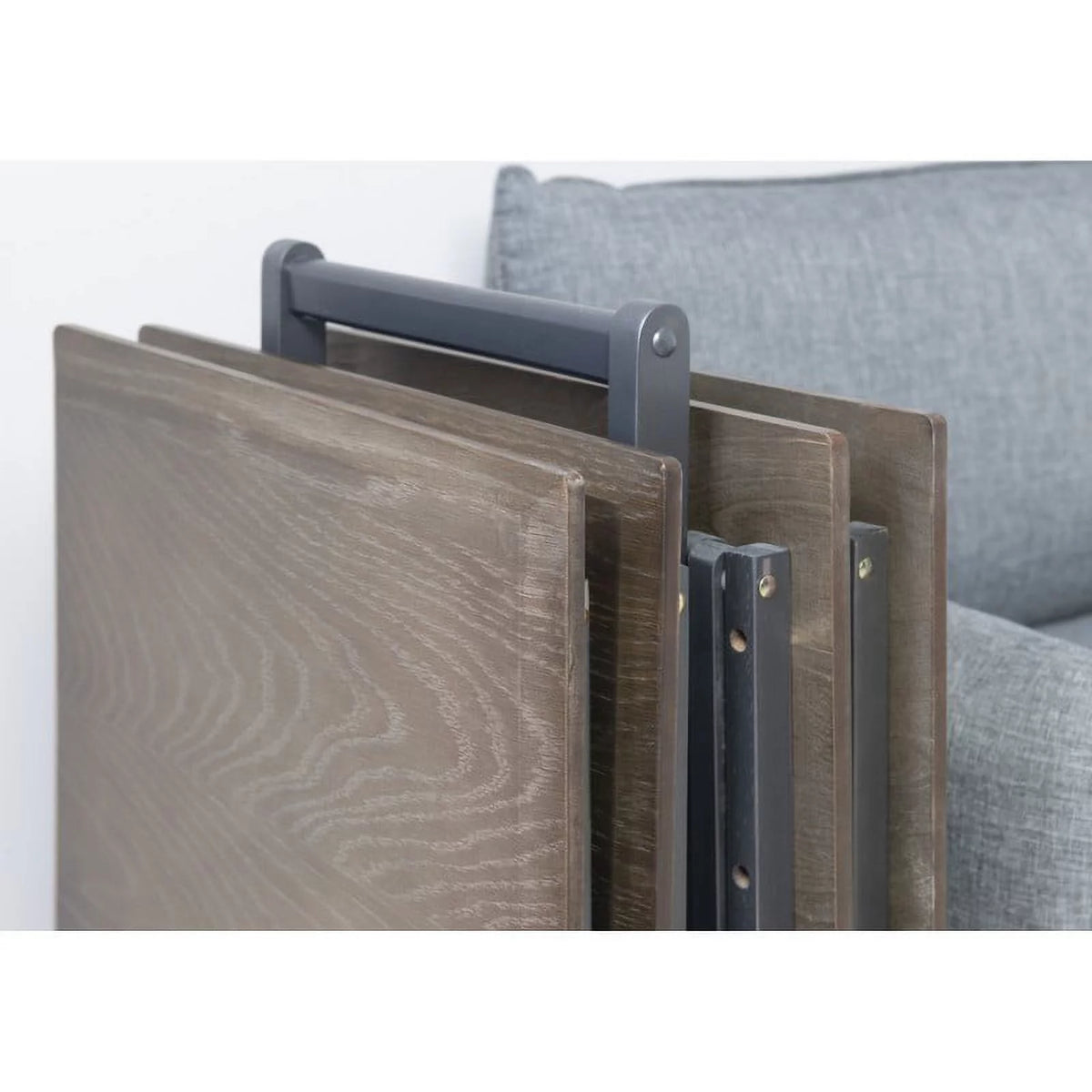 5-Piece Folding Tray Table Set with Stand, Gray P45736