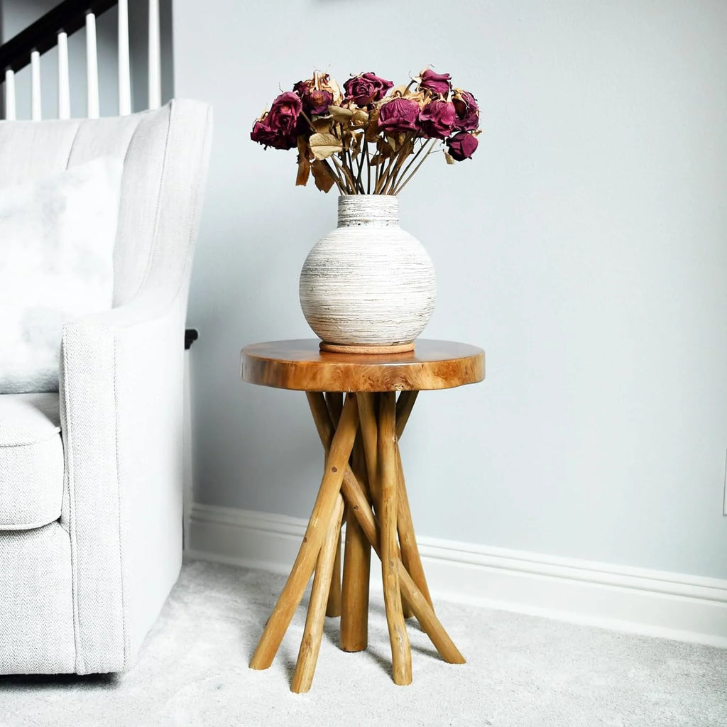 Teak Wood End Table F876