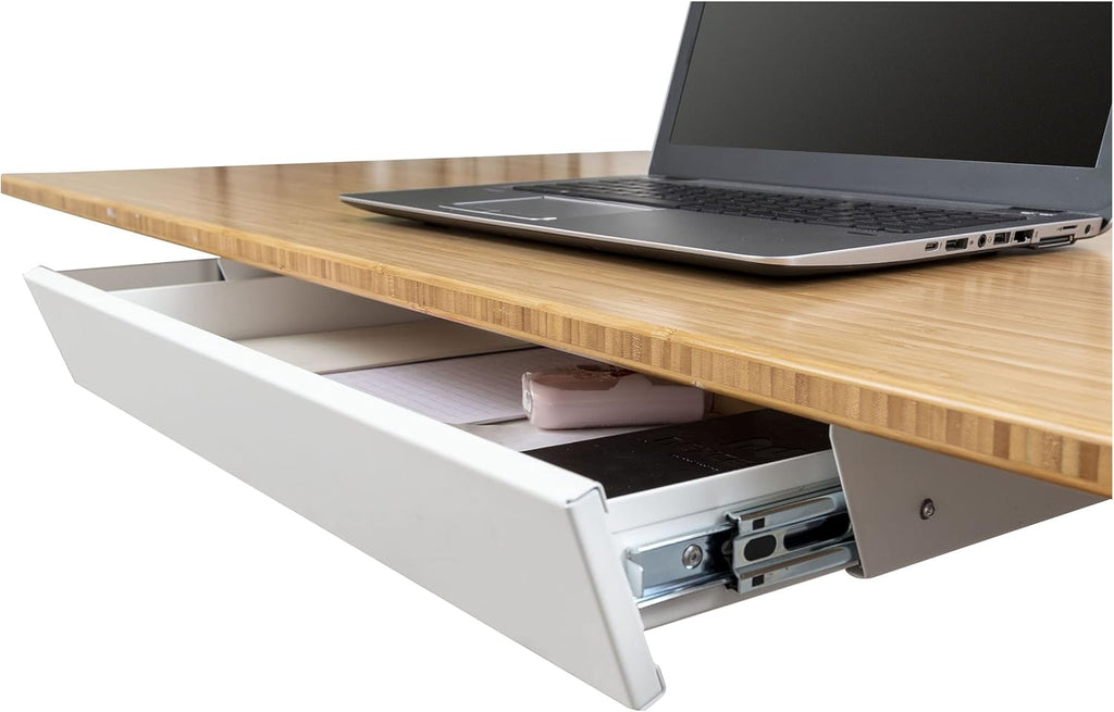 White Sliding Under-Desk Drawer Storage Organizer W6368
