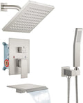 Polish Chrome Rainfall Shower System with Tub Spout and Handheld Sprayer M2530