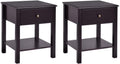 Brown Nightstand with Drawer and Shelf D920643