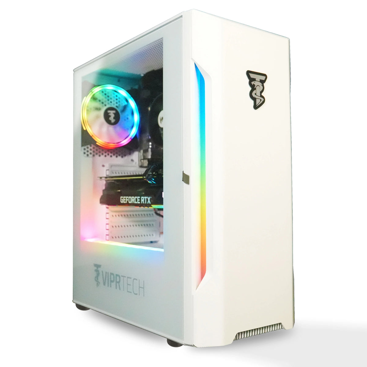 Gaming PC Desktop Computer AMD Ryzen 5 2600 RTX 3060 32GB DDR4 1TB NVMe SSD White M404