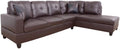 Brown Right Facing Faux Leather L-Shaped Sectional Set M5892
